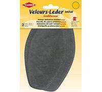 Kleiber Large Imitation Suede Leather Patches-1 Pair (2) -18cm x 10cm-Grey
