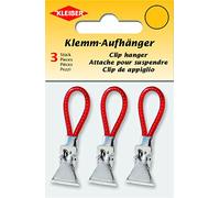 Kleiber 3-Piece Towel Clip Hanger, Red, Metal, 5x2x1 cm