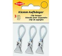 Kleiber 3-Piece Towel Clip Hanger, Silver