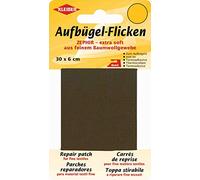 Kleiber Extra Soft Fine Cotton Iron On Repair Tape, 30cm x 6 cm, Dark Brown