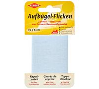 Kleiber 30 x 6 cm Extra Soft Fine Cotton Iron-On Repair Tape, Light Blue