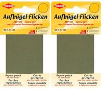 Kleiber 30 x 6 cm Extra Soft Fine Cotton Iron-On Repair Tape, Light Brown (Pack of 2)
