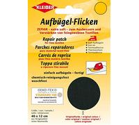 Kleiber 40 x 12 cm Cotton Iron on Repair Patch for Fine Knit Textiles, Black