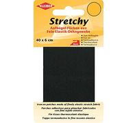 Kleiber Iron On Elasticated Clothing Repair Tape, 40cm x 6cm, Black