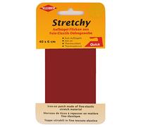 Kleiber 40 x 6 cm Iron on Elasticated Clothing Repair Tape, Dark Red