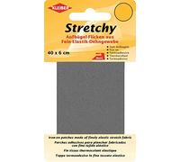 Kleiber Iron On Elasticated Clothing Repair Tape, 40cm x 6cm, Grey