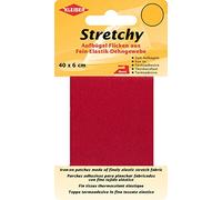 Kleiber 40 x 6 cm Iron-On Elasticated Clothing Repair Tape, Red