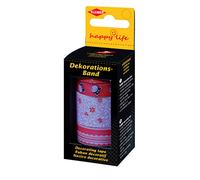 Kleiber 5/10/ 15/25 mm Coloured Adhesive Sticky Tape for Wrapping/Decoration, Pack of 4 Rolls, Red