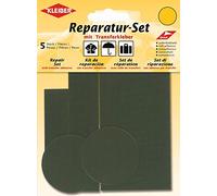 Kleiber 5-Piece Self Adhesive Nylon Clothing Repair Patch Set, Olive Green