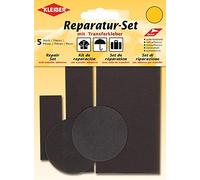 Kleiber 5-Piece Self Adhesive Nylon Clothing Repair Patch Set, Brown