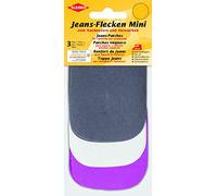 Kleiber 9 x 7 cm Mini Iron-On Jeans Repair Patches, Set of 6, Grey/White/Pink