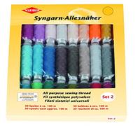 Kleiber All Purpose Sewing Thread Set - 30 spools of multicolours, each approx 100m