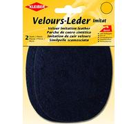 Kleiber + Co.GmbH Velour Iron-On Patch Oval, 38% Acrylic, 32% Cotton, 30% Viscose, Dark Blue, 13 x 10 cm