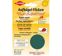 Kleiber Iron-On Repair Patch for Fine Knit Textiles - Cotton Soft Mending Fabric - Green 40 x 12 cm