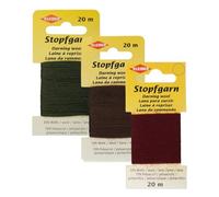 Kleiber Darning Wool Bundle by Trimz - Autumn Hues - Dark Red, Khaki, Brown - 3 Pack