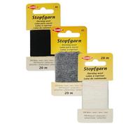 Kleiber Darning Wool Bundle by Trimz - Classic Darning Basics - Black, White, Dark Grey - 3 Pack