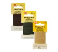 Kleiber Darning Wool Bundle by Trimz - Natural Colours - Beige, Brown, Khaki - 3 Pack