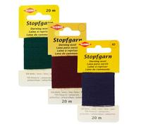 Kleiber Darning Wool Bundle by Trimz - Rich Tones - Dark Red, Navy, Dark Green - 3 Pack