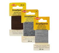 Kleiber Darning Wool Bundle by Trimz - Winter Woollens - Dark Grey, Brown, Light Grey - 3 Pack