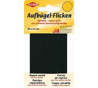 Kleiber 30 x 6 cm Extra Soft Fine Cotton Iron-On Repair Tape, Black