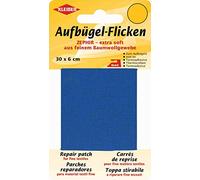 Kleiber Extra Soft Fine Cotton Iron On Repair Tape, 30cm x 6 cm, Middle Blue