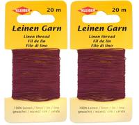 Kleiber Extra Strong Linen Thread, Burgundy - Heavy Duty Sewing Thread for Buttons, Leather, and Upholstery, 11.8x6.2x0.4 cm (Pack of 2)