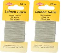 Kleiber Extra Strong Linen Thread, Light Grey - Heavy Duty Sewing Thread for Buttons, Leather, and Upholstery, 11.8x6.2x0.4 cm (Pack of 2)