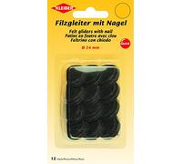 Kleiber Felt Gliders with Nail 24mm Dark Brown, 16 x 9 x 3 cm