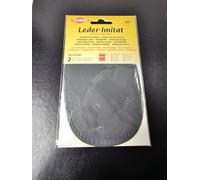 Kleiber Imitation Leather Sew-on Patches - Faux Leather Elbow & Knee Repair - 10 x 15cm - 1 Pair (2 Patches) - Dark Grey
