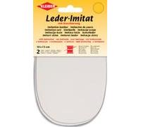 Kleiber Imitation Leather Sew-on Patches - Faux Leather Elbow & Knee Repair - 10 x 15cm - 1 Pair (2 Patches) - White