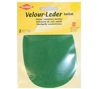 Kleiber Imitation Suede Leather Sew on Knee/Elbow Patches - Oval-12.5cm x 10cm-Green