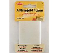 Kleiber Iron-On Cotton Repair Tape 30 x 6 cm Extra Soft Fine Cotton 06 weiss