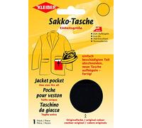 Kleiber Iron-On Jacket Pocket Repair, Black
