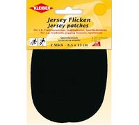 Kleiber Iron-On Jersey Patches, Stretchy Elastic Clothing Repair & Mending Material for Tracksuits, Jogging Bottoms and Sportswear, 8.5 x 13 cm, Pack of 2, Black