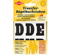 Kleiber Iron on letters and numbers, Black, 3.5cm x 2.5 cm