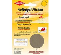 Kleiber 40 x 12 cm Cotton Iron on Repair Patch for Fine Knit Textiles, Light Brown
