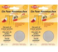 Kleiber Iron On Replacement Trouser Pockets-Light Grey-1 Pair (Pack of 2)