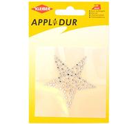 Kleiber Iron-On Rhinestone Diamond Effect Diamonte Transfer, Large Star,White,8 x 8 cm