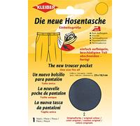 Kleiber Iron On Trouser Pocket Repair, Dark Grey, 15.5 x 11 x 0.3 cm 10 Grams