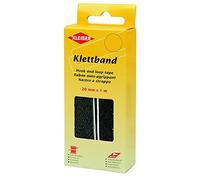 Kleiber Kletband Hook and Loop Tape, Black, 20 mm x 1 m