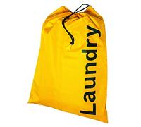 Kleiber Laundry Bag with Draw String Closure, Yellow, Fabric, 24 x 16 x 1 cm