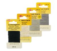 Kleiber Modern Tailoring Linen Thread Set (4-Pack) - Black, White, Dark & Light Grey - Professional Button Thread.