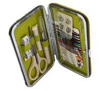 Kleiber Pocket Sized Hard Case Travel Sewing Kit including Scissors/Thread/Spare Buttons/Unpicker/Ta+AV25pe Measure And Fasteners, Blue/Green