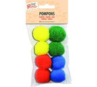 Kleiber poms, Yellow, Green, Orange, Blue, Small