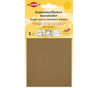 Kleiber Self Adhesive Imitation Leather Repair Patch, 10cm x 16cm Faux Leather Tape for Sofa, Car Seat, Furniture, Handbags, Jackets - Waterproof Peel and Stick Patch - Light Brown (1 Piece)
