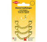 Kleiber Sew-On Metal Coat Hangers, Set of 3, Gold