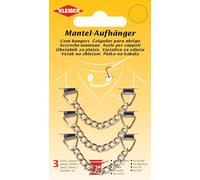 Kleiber Sew On Metal Coat Hangers, Set of 3, Silver, 12 x 7 x 1 cm