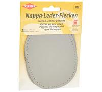 Kleiber Sew-on Nappa Leather elbow and knee patches 12.5 cm x 10 cm, Grey, 2 per pack