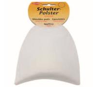Kleiber Shoulder pads with hook/loop band, half moon, white, black, Oeko-Tex seal KH 2, colour: white.