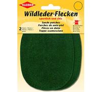 Kleiber Suede Leather Patches-Pair (2) -12cm x 10cm-Oval-Green